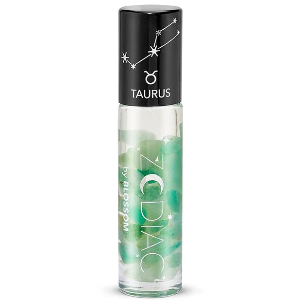 Blossom Zodiac Sign Vanilla Scented Moisturizing Roll-On Lip Gloss with Crystals + pH Technology Color Changing Crystal St...