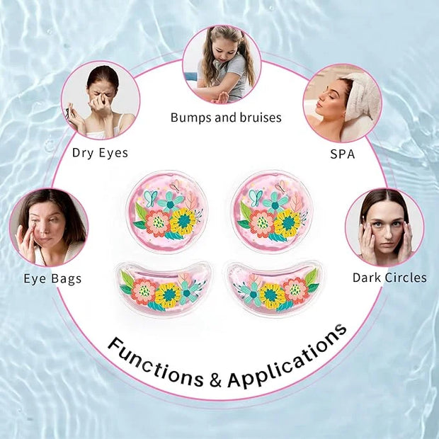 ZNÖCUETÖD Reusable Gel Eye Pads for Puffiness & Dark Circles - Cold/Warm Therapy Compress with Cooling Under Eye Patches, ...