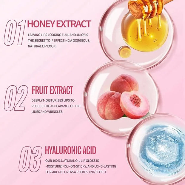 Honey Lip Oil Set, 2pcs Moisturizing Cute Lip Gloss Gift Set, Jelly Honey Lip Oil Gloss, Colorless Lip Care Oils For Very ...
