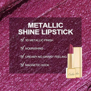 Oulac Purple Lipstick for Women with Metallic 3D Shine Lightweight Hydrating Formula, High Impact Lip Color, Vegan Beauty,...