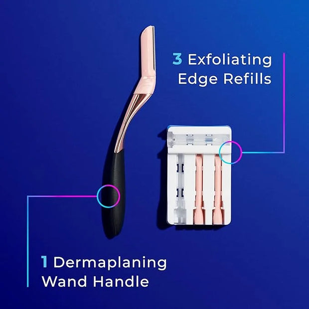 Schick Hydro Silk Dermaplaning Wand, Dermaplaning Tool for Face | Dermaplane Razor for Women Face, Eyebrow Razor, Peach Fu...