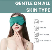 Silk Satin Sleeping Eye Mask, Dark Green Sleep Eye Mask Night Blindfold for Women and Men, Soft Breathable Blackout Eyesha...