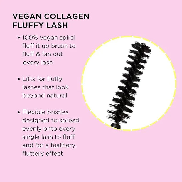 Pacifica Vegan Collagen Fluffy Lash Mascara – Black Thickening & Lengthening Mascara with Plant Fibers, Full Fluffy Lashes...