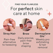 Finishing Touch Flawless Facial Hair Remover for Women, Rose Gold Electric Face Razor with LED Light, Recyclable Packaging...