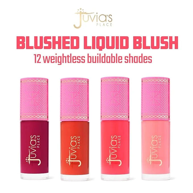 Juvia's Place Blushed Liquid Blush CoralRose - Dewy Tint Cheeks Makeup Glow Pigment Effortless Beauty Long Lasting Cosmeti...
