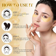 VESPRO 120 PCS 24K Gold Under Eye Patches for Dark Circles and Puffy Eyes, Eye Mask With Collagen and Hyaluronic Acid for ...