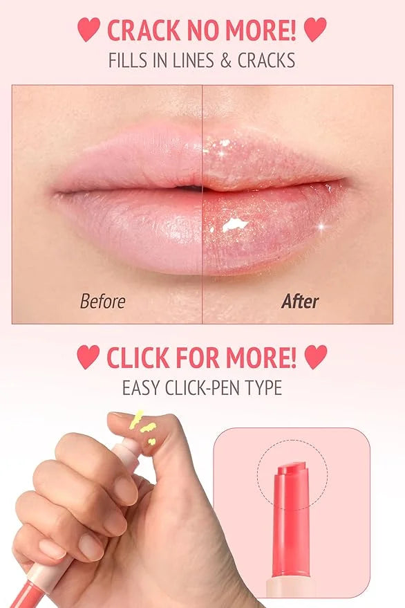 self beauty Veganize Collagen Lip Glass Balm - Hydrating Lip w/Hyaluronic Acid - Vegan Korean Lip Balm Moisturizing Lip Ca...