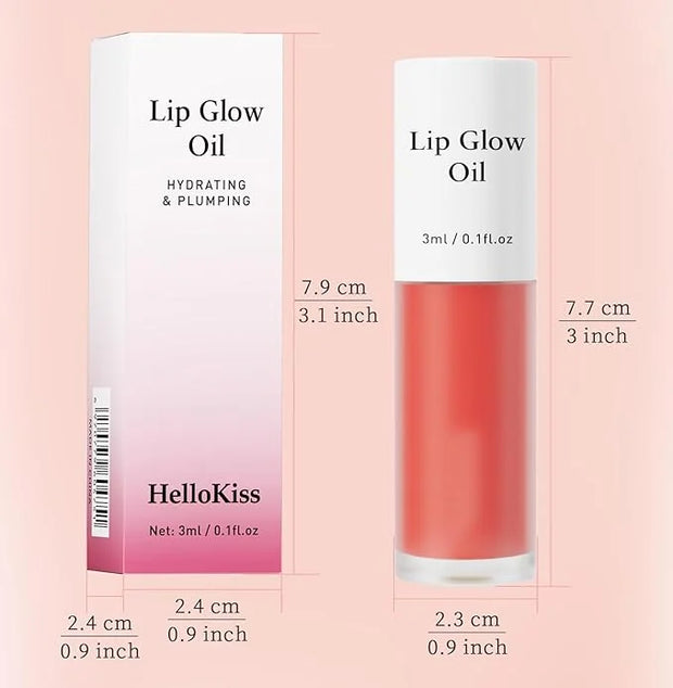 2 Pack Plumping Lip Oil,No-Sticky Lip (Peony+Plum)