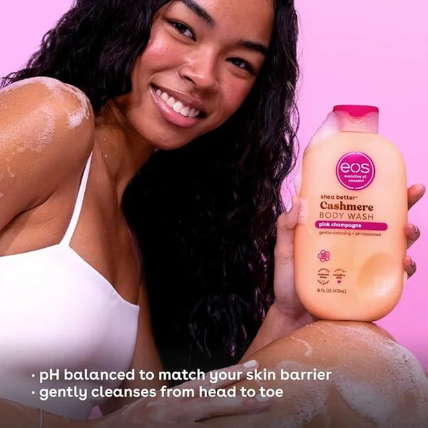 eos Shea Better Cashmere Body Wash, Pink Champagne, Moisturizing and Nourishing, pH Balanced Creamy Gel Formula, Paraben &...