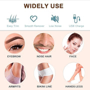 Facial Hair Removal Eyebrow Trimmer - Facial Shaver Device 2 in 1 Remover for Face Peach Fuzz Eyebrow Nose Ear Hair Chin L...