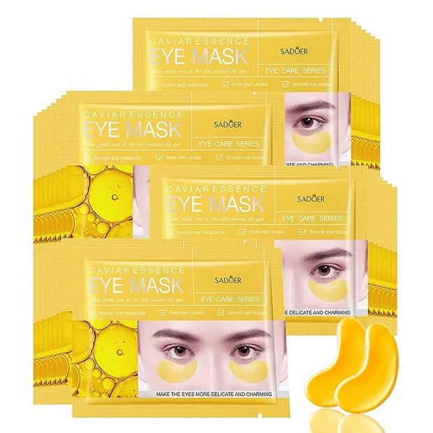 Under Eye Patches -30 Pairs Caviar Essence Eye Mask Eye Pads for Puffy Eyes, Reducing Dark Circles, Anti-Aging, Collagen E...