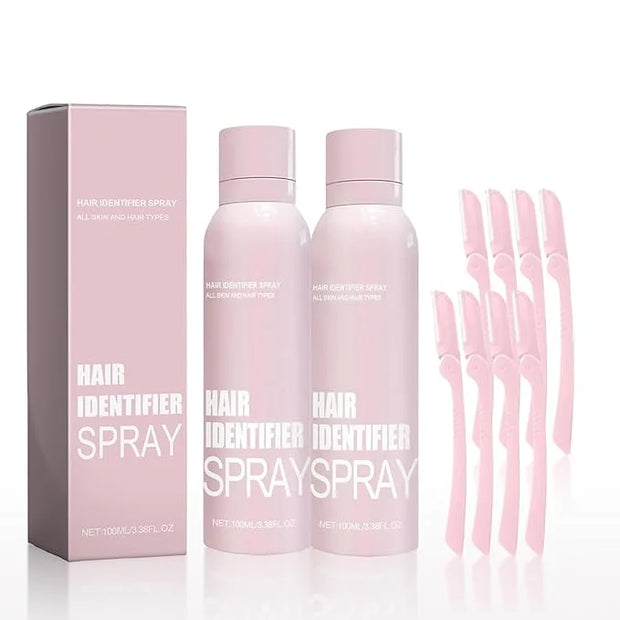 2pcs Hair Identifier Spray for Face Shaving, Skin Body Hair Identifying Spray With Razors,Hair identifier for Face Dermapl...