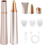 Electric Eyebrow Trimmer, 3 in 1 Facial Hair Remover for Women, Waterproof Rechargeable Hair Shaver for Face Eyebrow Leg B...