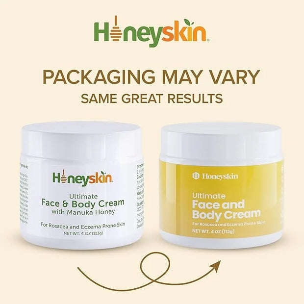 Hydrating Face Moisturizer & Body Cream with Manuka Honey Cream - Organic Face Moisturizer with Honey for Extremely Dry Sk...