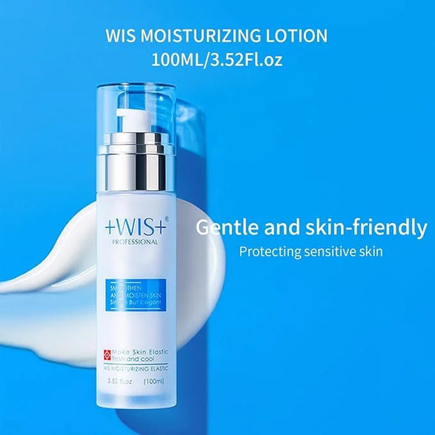 '+WIS+ Moisturizing 4-Piece Skin Care Set - with Facial Cleanser, Toner, Lotion, Cream for for Cleansing, Hydration, Repai...