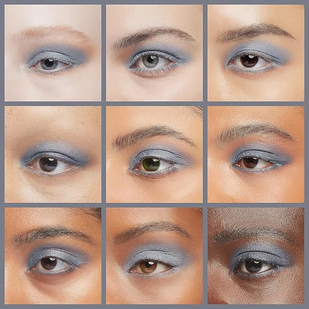 Navy Blue Grey Gray Silver Matte Opaque Vegan Pressed Powder Single Eyeshadow; Talc, Paraben & Cruelty Free - Product Image