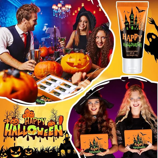 6 Pcs Halloween Gifts Travel Size Sunscreen Spf 30 Mini Sunscreen Lotion 1oz Travel Water Resistant Sunscreen Lotion for H...
