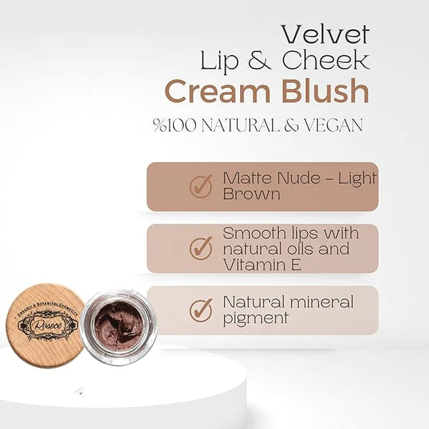2-in-1 Cream Cheek Blush + Lip Color | Natural Mineral pigment | Soft Lips with natural oils and Vitamin E | 100% Plant in...