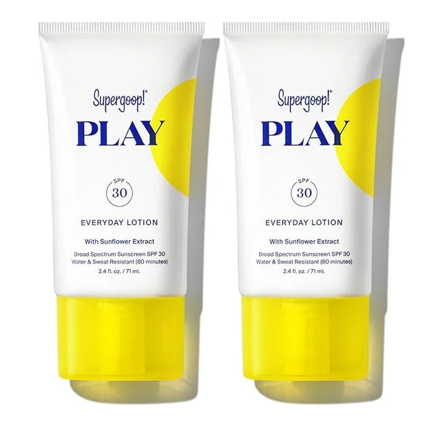 Supergoop! PLAY Everyday SPF 30 Lotion - 2.4 oz, Pack of 2 - Broad Spectrum Body & Face Sunscreen for Sensitive Skin - Wat...