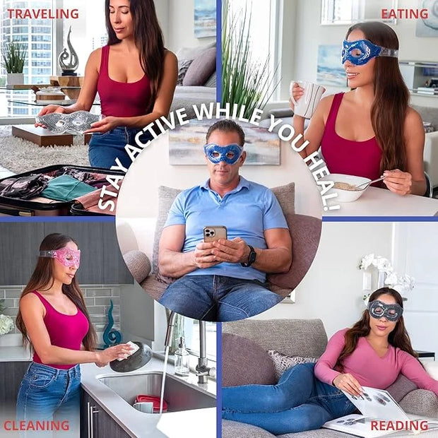 Gel Eye Mask - Hot Cold Compress Eye Therapy Pack | Cooling Mask for Puffy Eyes, Headaches, Dark Circles | Reusable | Ergo...