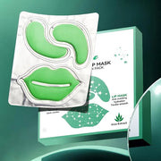 YP 10 Pairs Aloe Vera Under Eye Patches and Moisturizing Lip Mask Set - 10 Pcs Aloe Vera Under Eye Patches, Refines Eye ma...