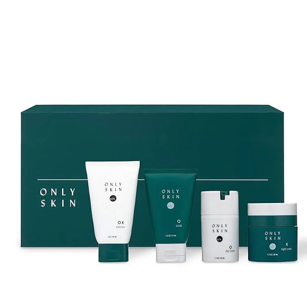 Standard Skin Care Kit, 4-Piece, Face Cleanser, Face Scrub, Day Cream & Night Moisturizer Gift Set, Back To School Gifts -...
