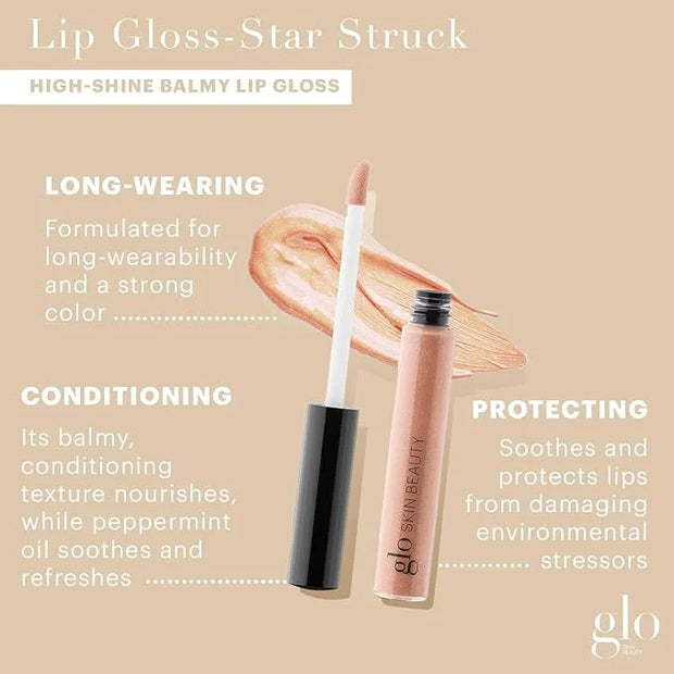 Glo Skin Beauty Lip Gloss in Star Struck - Sheer Brilliant Gold Shimmer - 20 Shades - Non-Sticky - Cruelty Free - Product ...