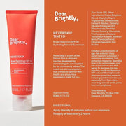 Tinted Mineral Sunscreen by Dear Brightly, SPF 30 with Zinc Oxide, Packed with Antioxidants, Non Greasy Sun Screen for Sen...