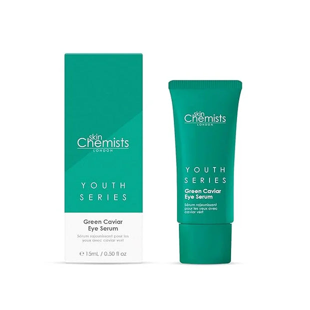 Skin Chemists Anti-Aging Eye Serum, 15ml - Green Caviar Extract & Matrikine Peptide 6 for Under Eye Wrinkle Reduction, Hyd...
