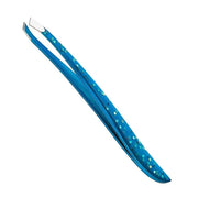 TRIM Azure Collection Slant Tip Tweezer – Precision-Ground Tips Grasp Even The Finest Hairs – Angled to Align with The Bro...