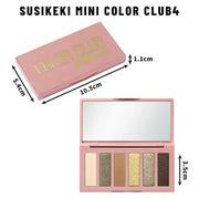 6 Colors Mini Naked Eyeshadow Makeup Palette Olive-colored Neutral Tone Eye Shadow Matte & Shimmer Nude Make Up Pallet wit...