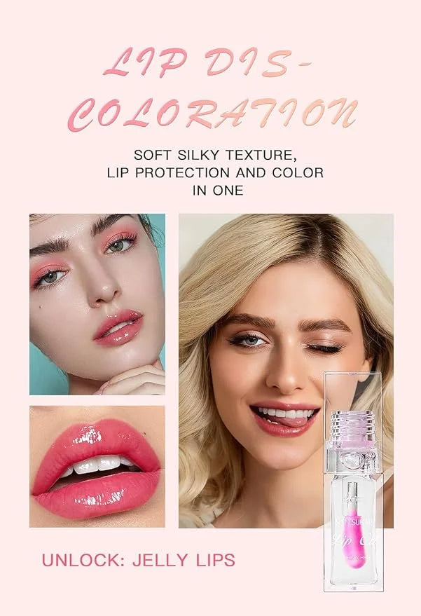 2 Pcs Magic Color Changing Lip Oil, Long Lasting Moisturizing Lip CareNon-Sticky Fresh Texture Glimmer Lip Glow Oil. (Magi...