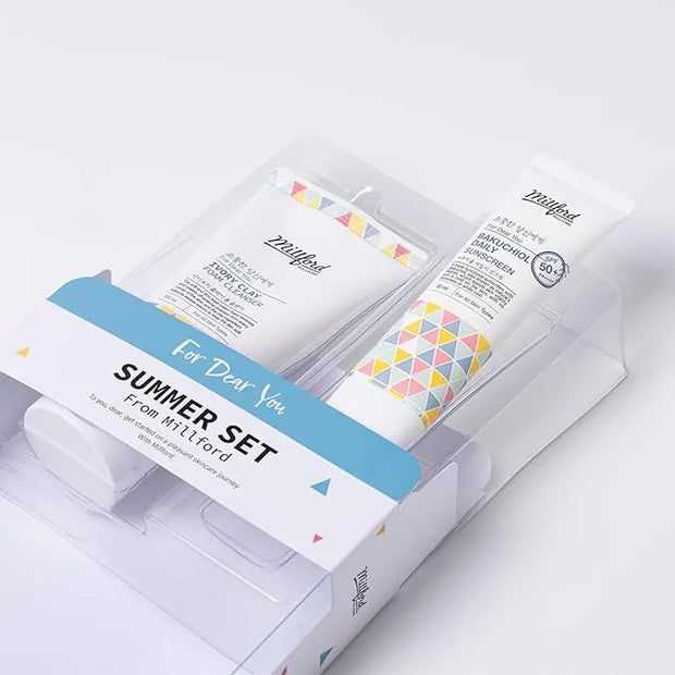 Sring Summer Set Ivory Foam Cleanser and Bakuchiol Daily Sun Moisturizer, Korean Skin Care, Firm and Soft Cream Foam, Sun ...
