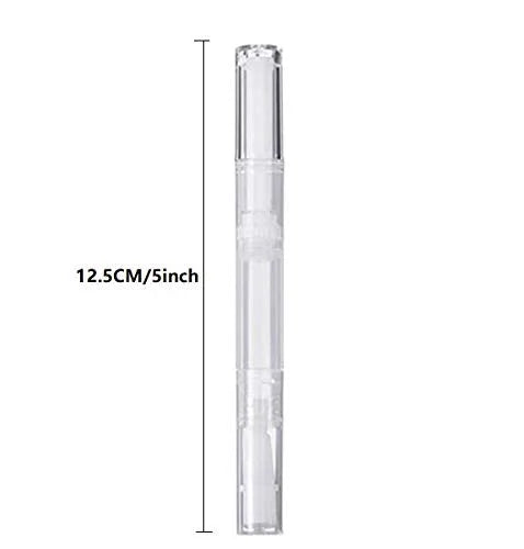 3 Pack 3 ml Transparent Twist Pens Empty Nail Oil Pen with Brush Tip, Cosmetic Lip Gloss Container Applicators Eyelash Gro...