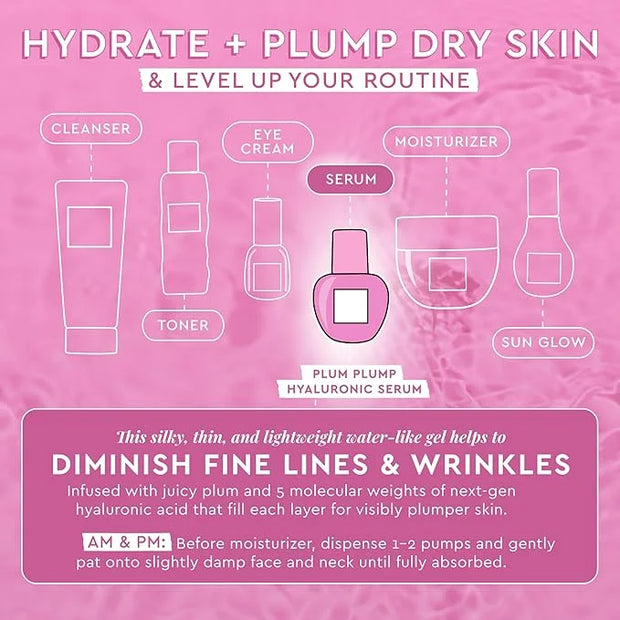 Glow Recipe Plum Plumping & Hydrating Hyaluronic Acid Korean Skin Care Serum - Antioxidant Anti Aging Face Serum + Vitamin...