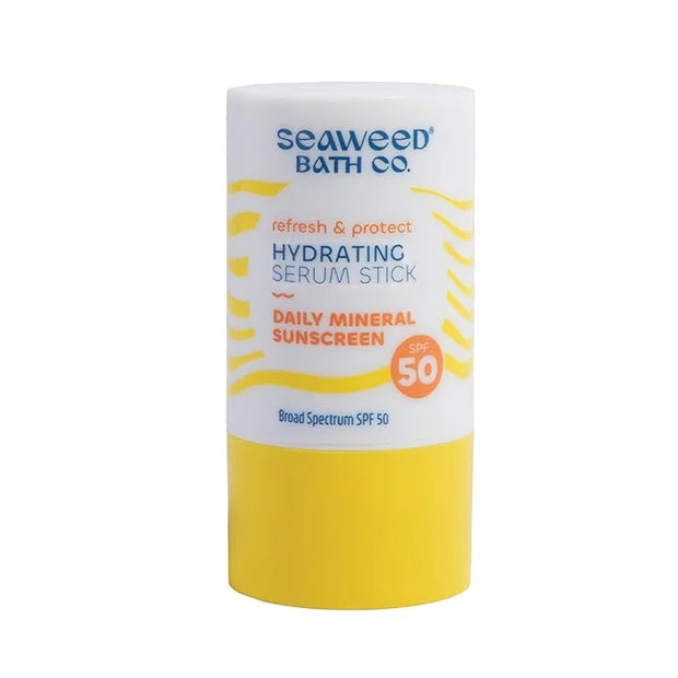 Seaweed Bath Co. Refresh & Protect Hydrating Serum Stick SPF 50 Zinc Oxide Face Sunscreen, 0.8 Oz., Lightweight Facial Sun...
