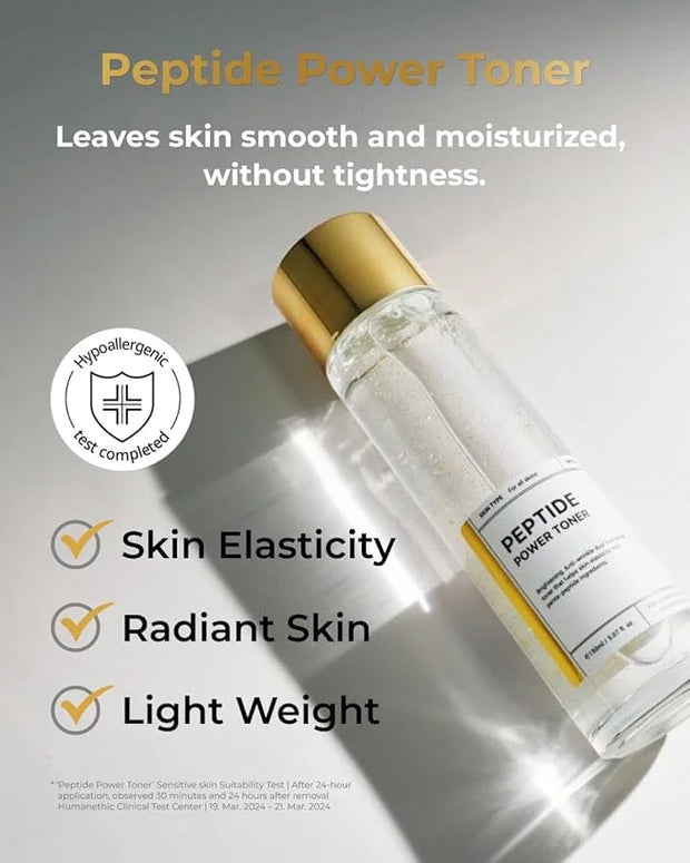 BOM COSMETICS A Set of Peptide Power Skincare With 5 Kinds of Items (Toner, Ampoule, Cream, Eye Cream, Sleeping Mask), 24K...