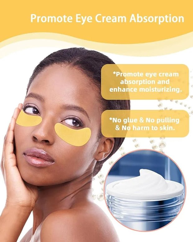 2 Pairs Reusable Under Eye Wrinkle Patches Silicone Mask, Plump Fine Lines & Wrinkles, with Metal Eye Cream Applicator, Ti...