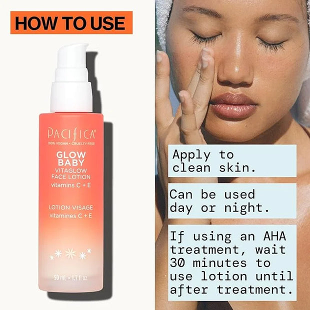 Pacifica Face Moisturizer - Vitamin C Face Lotion Glow Baby VitaGlow Face Moisturizer Glow Recipe, Vitamin E, Antioxidants...