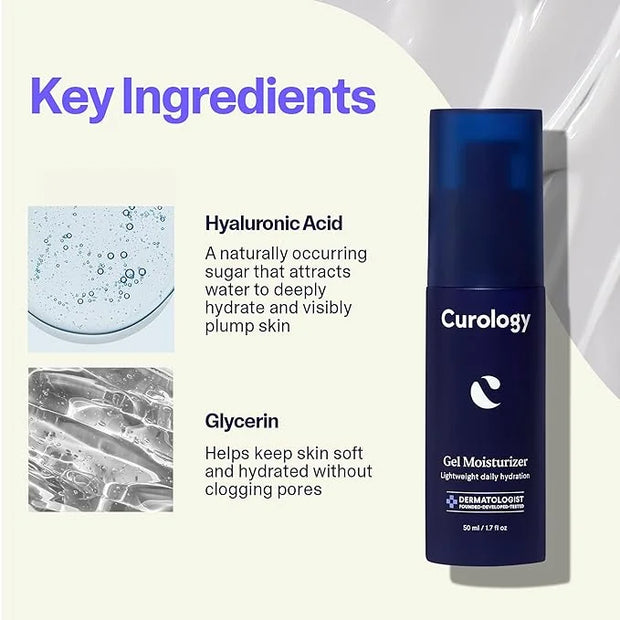 Curology Gel Face Moisturizer, Lightweight Daily Face Lotion for Oily, Dry or Sensitive Skin, with Hyaluronic Acid, Fragra...