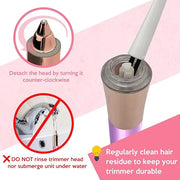 Mini Portable Painless Eyebrow Remover Trimmer for Women, Eyebrow Razor Epilator Pen,18K Gold-Plated Hypoallergenic Precis...