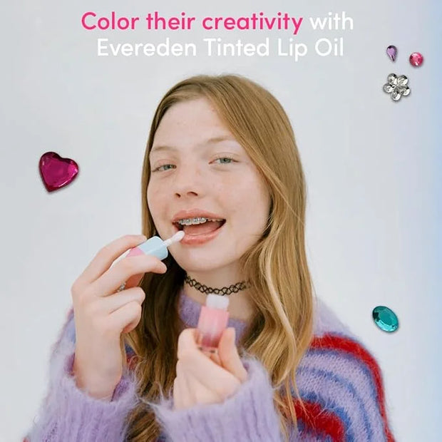 Evereden Kids Tinted Non Toxic Lip Gloss Kit: Ruby Red & Sakura Pink - Non Toxic Kids Makeup Kit for Girls - Vegan Makeup ...