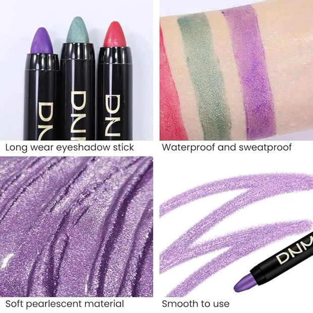 Kaely 2Pcs Cream Eyeshadow Sticks Set for Eyes Waterproof,Purple Shimmer Eye shadow Stick Pencil Pen Bulk sombras en crema...
