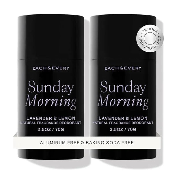 Each & Every Aluminum Free Deodorant for Women & Men, Lavender & Lemon - All Natural Deodorant for Sensitive Skin, EWG Ver...