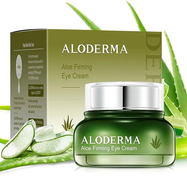 Aloderma Aloe Firming Eye Cream Made with 70% Organic Aloe Vera - Natural Daily Hydrating Eye Cream with Jojoba, Hyaluroni...