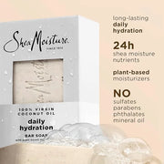 SheaMoisture Bar Soap Virgin Coconut Oil 4 count Nourish and Replenish Skin Daily Hydrating bar soap with 24h shea moistur...