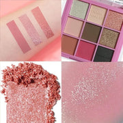 Eyeshadow Palette Makeup- 9 Colors Pink Bown Black Smoking Eyeshadow Palette Matte Shimmer Eye Shadow palettes Highly Pigm...