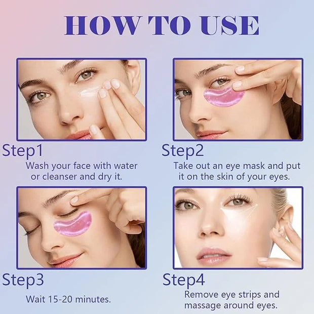 Miniling 28 Pairs Eye Masks, Reduce Wrinkles Under Eye Patches for Puffy Eyes, Dark Circles, Eye Bags, Natural Collagen Ey...