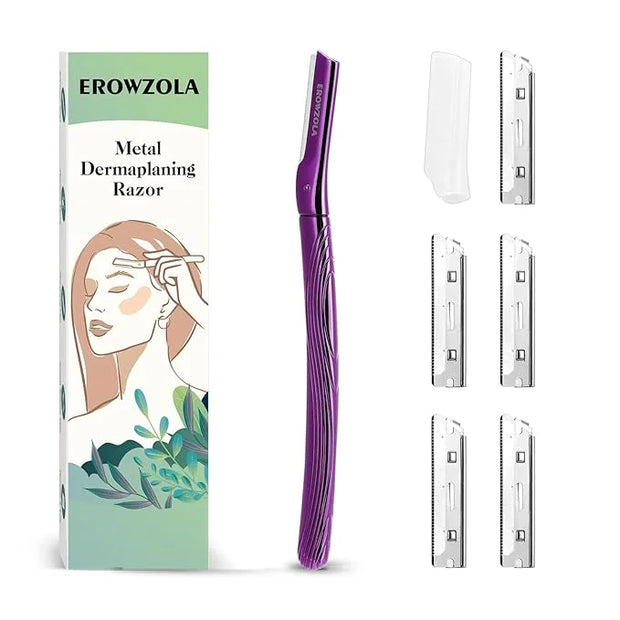 Dermaplane Razor for Women and Men, Eyebrow Razor with Precision Cover, Peach Fuzz Dermaplaning Tool, Exfoliating Facial R...