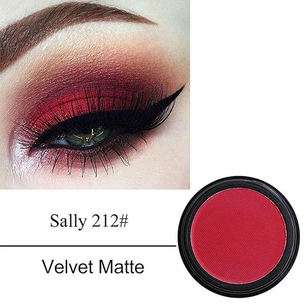 Erinde Single Red Matte Eyeshadow Palette, High Pigmented Eye Shadow Powder, Long Lasting, Ultra-Blendable, Intense Color ...